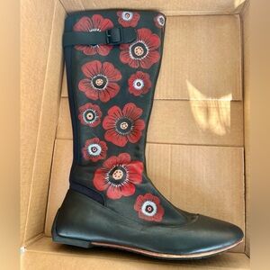 Tsubo leather flower boots